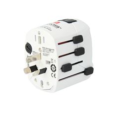 SKROSS cestovný adaptér PRO - World & USB, 6,3A max., uzemnený, vr. univerzálnej USB nabíjačky, pre cellý svet