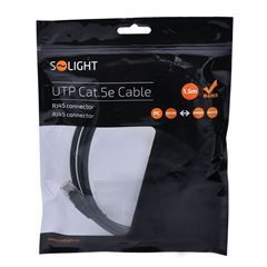 Solight UTP CAT.5E kábel, RJ45 konektor - RJ45 konektor, sáčok, 1,5m