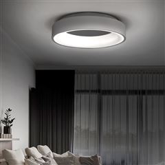 Solight LED stropné svetlo okrúhle Treviso, 48W, 2880lm, stmievateľné, diaľkové ovládanie, sivá