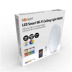 Solight LED smart stropné svetlo Wave, 30W, 2300lm, wifi, RGB + CCT, diaľkové ovládanie