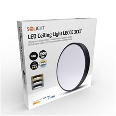 Solight LED stropné osvetlenie LECCE, 3CCT, 48W, 2900lm, 40cm, 3000/4000/6000K, čierna