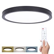 Solight LED osvetlenie s diaľkovým ovládačom Estela Black, 36W, 2700lm, 30cm, zmena chromatickosti, stmievateľná
